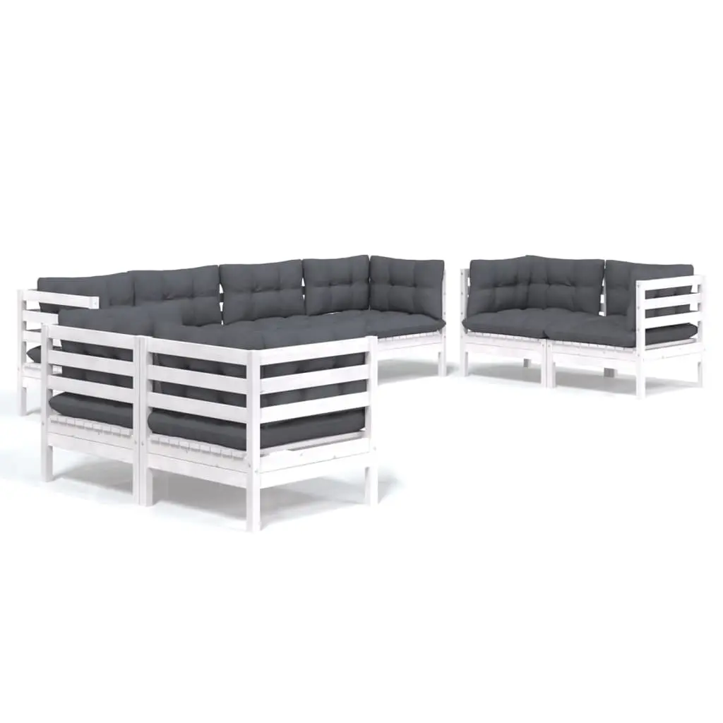 8 Piece Garden Lounge Set with Cushions Solid Pinewood 3096269 - Furniture