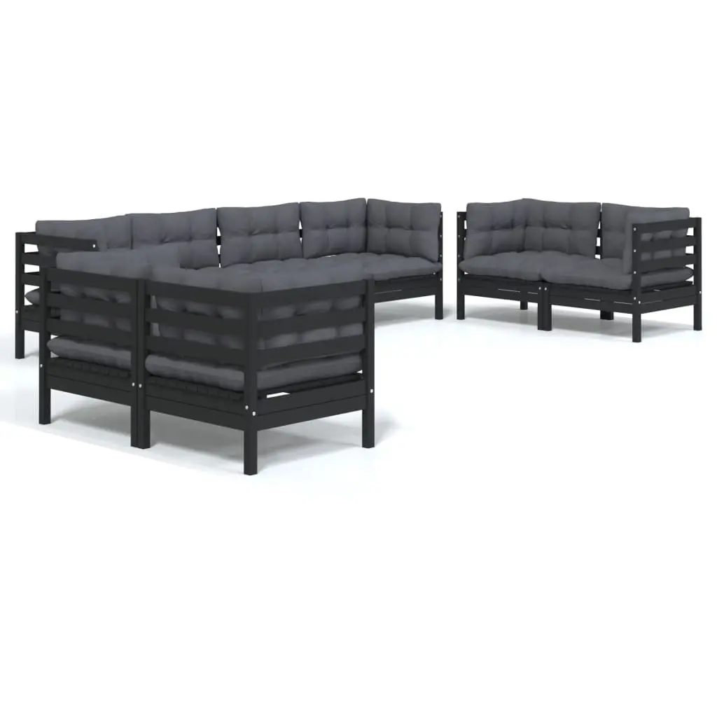 8 Piece Garden Lounge Set with Cushions Solid Pinewood 3096272 - Furniture