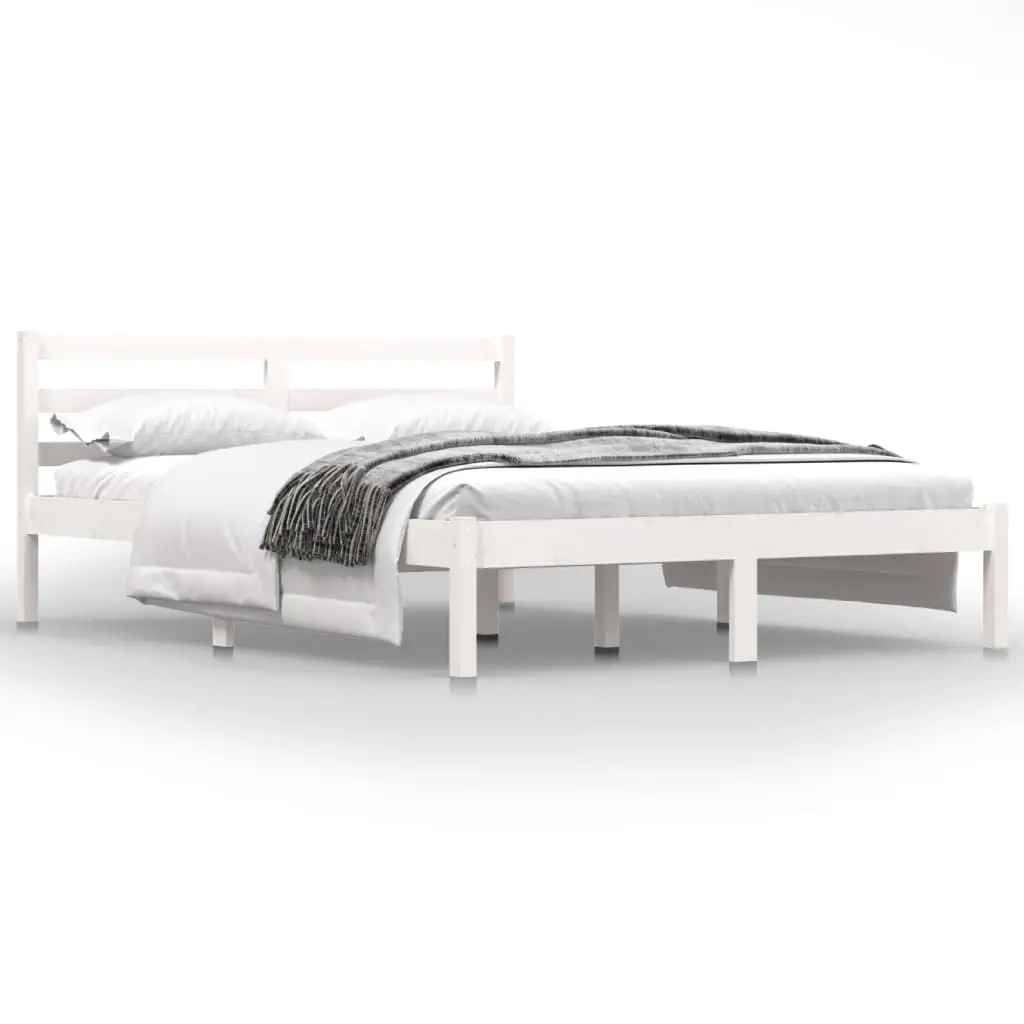 Bed Frame without Mattress White 135x190 cm 810406 - Furniture
