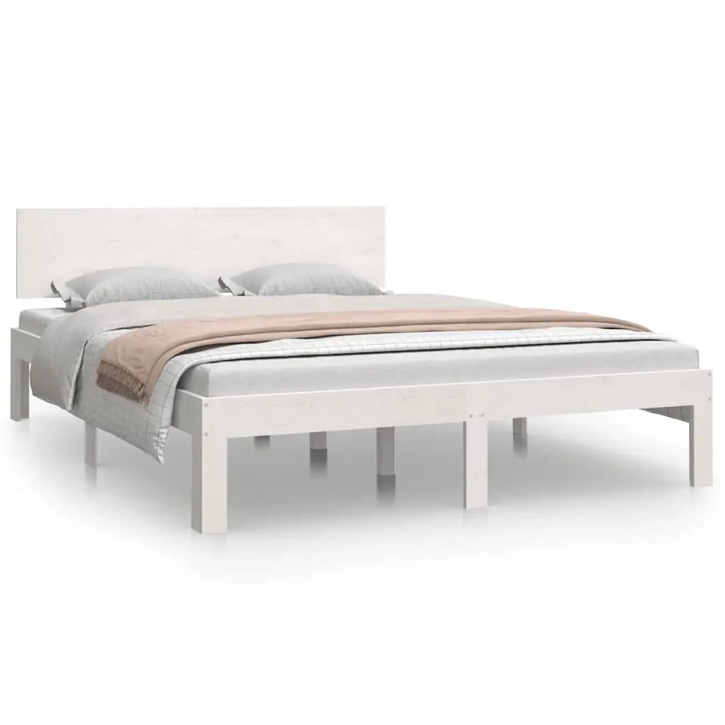 Bed Frame without Mattress White 150x200 cm 810501 - Furniture