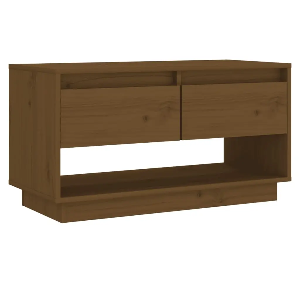 TV Cabinet Honey Brown 74x34x40 cm Solid Wood Pine 813842 - Furniture