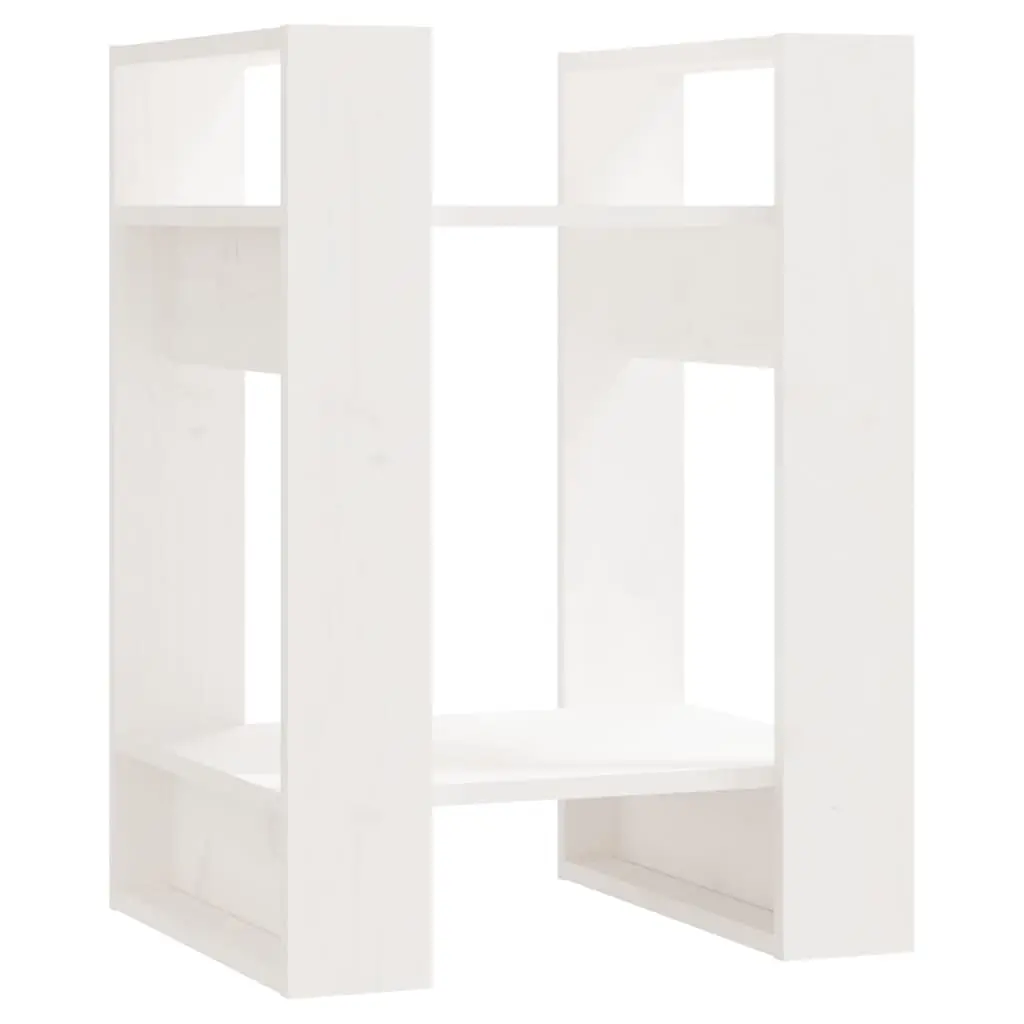 Book Cabinet/Room Divider White 41x35x57 cm Solid Wood Pine 813855 - Furniture