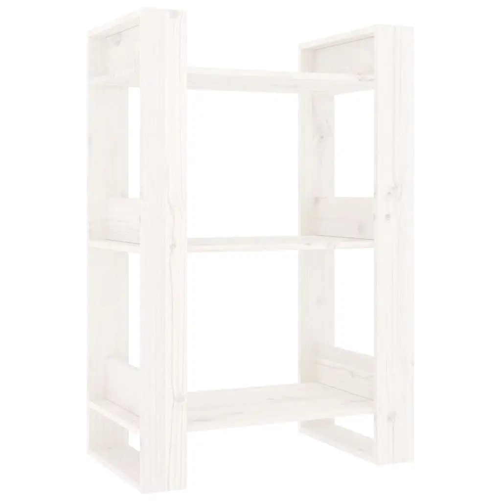 Book Cabinet/Room Divider White 60x35x91 cm Solid Wood Pine 813880 - Furniture