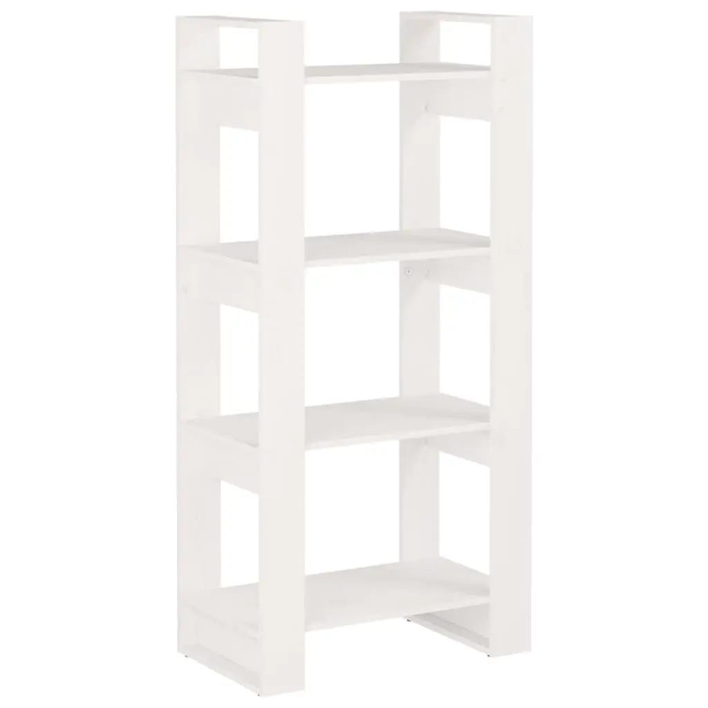 Book Cabinet/Room Divider White 60x35x125 cm Solid Wood 813885 - Furniture