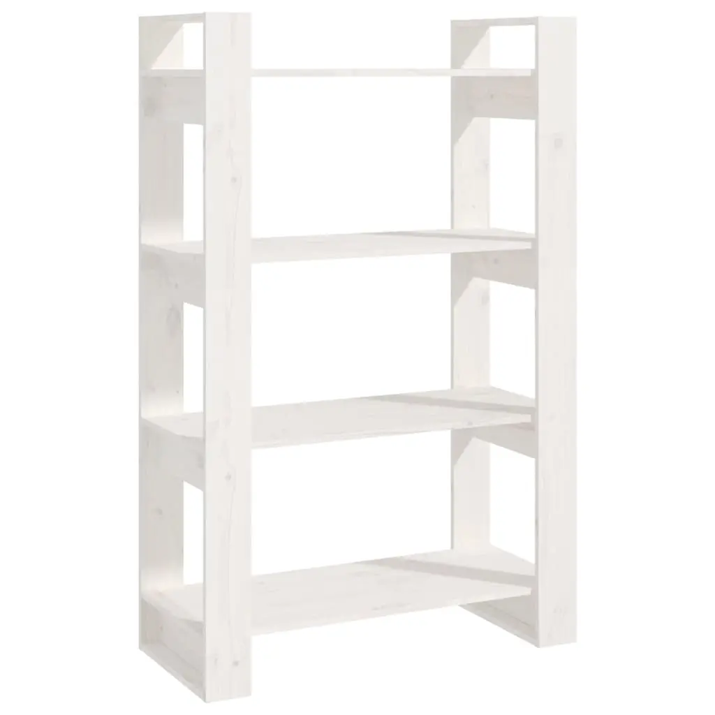 Book Cabinet/Room Divider White 80x35x125 cm Solid Wood Pine 813905 - Furniture