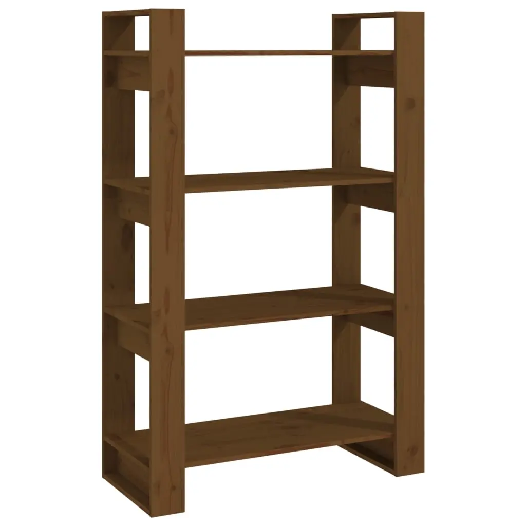 Book Cabinet/Room Divider Honey Brown 80x35x125 cm Solid Wood 813907 - Furniture
