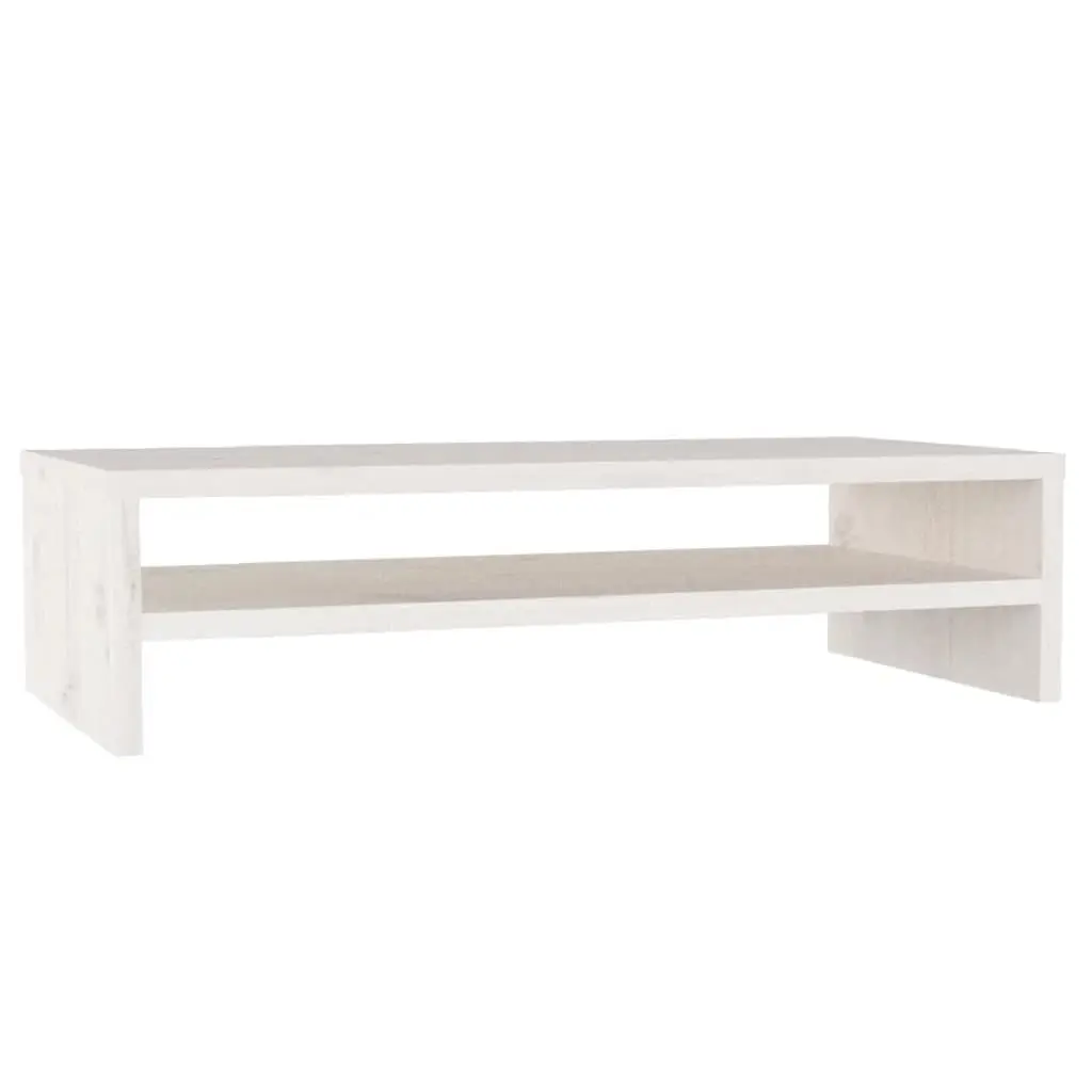 Monitor Stand White 50x24x13 cm Solid Wood Pine 813915 - Electronics