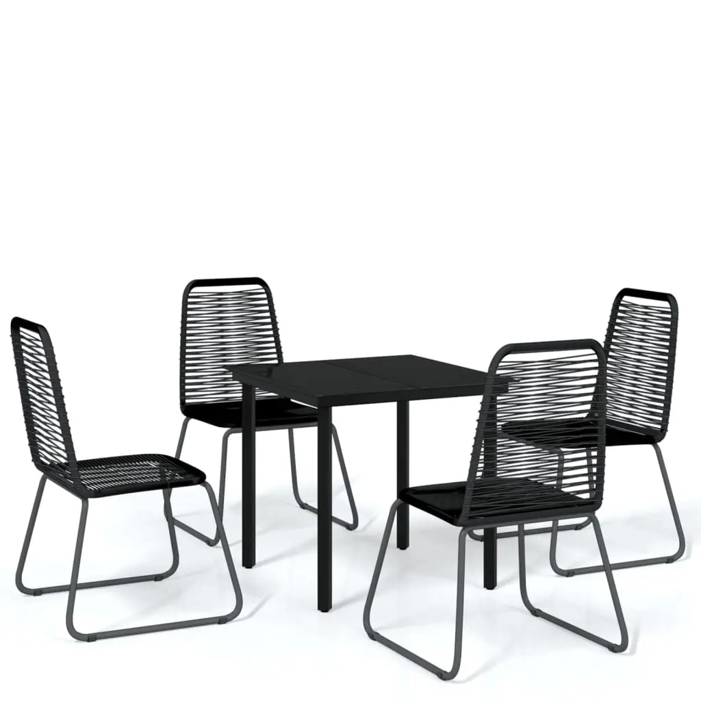 5 Piece Garden Dining Set Black 3099090 - Furniture