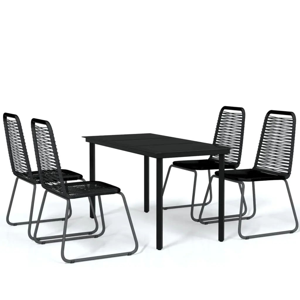 5 Piece Garden Dining Set Black 3099091 - Furniture