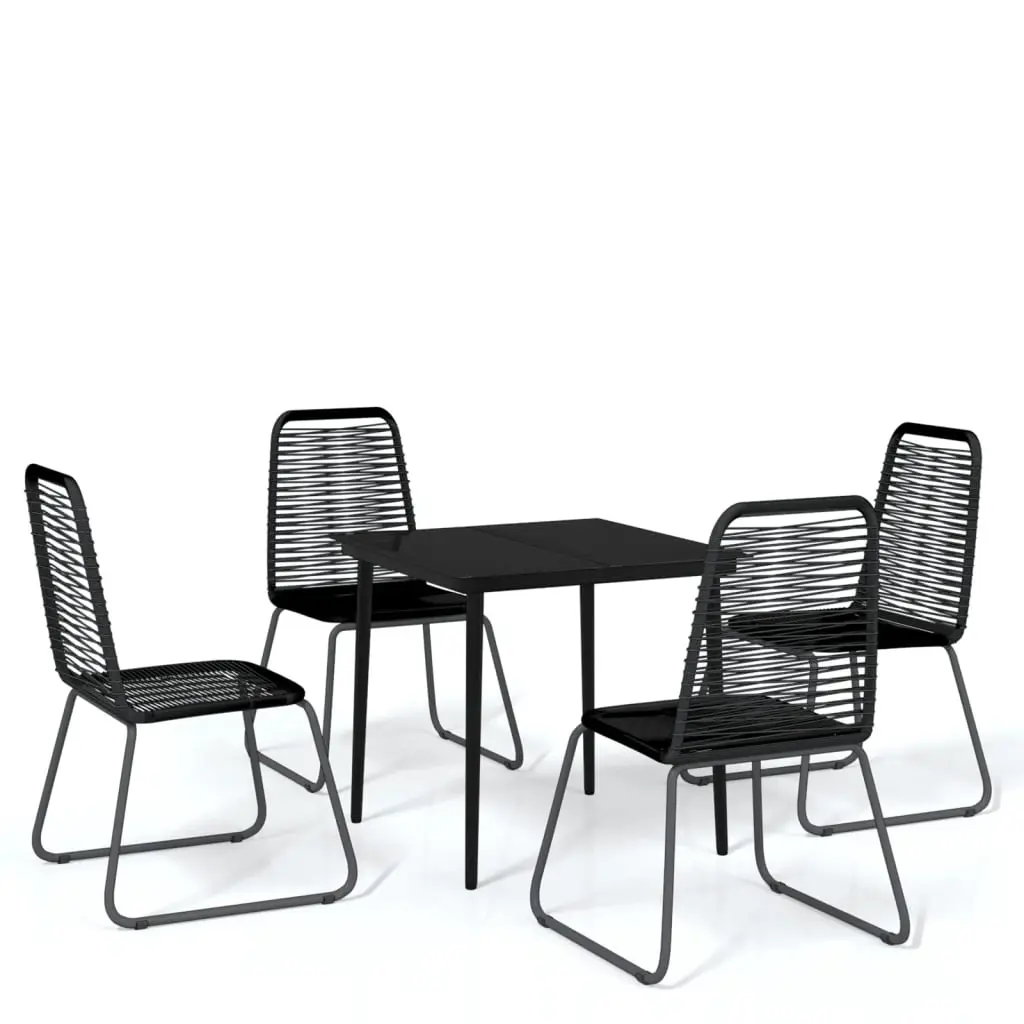 5 Piece Garden Dining Set Black 3099096 - Furniture