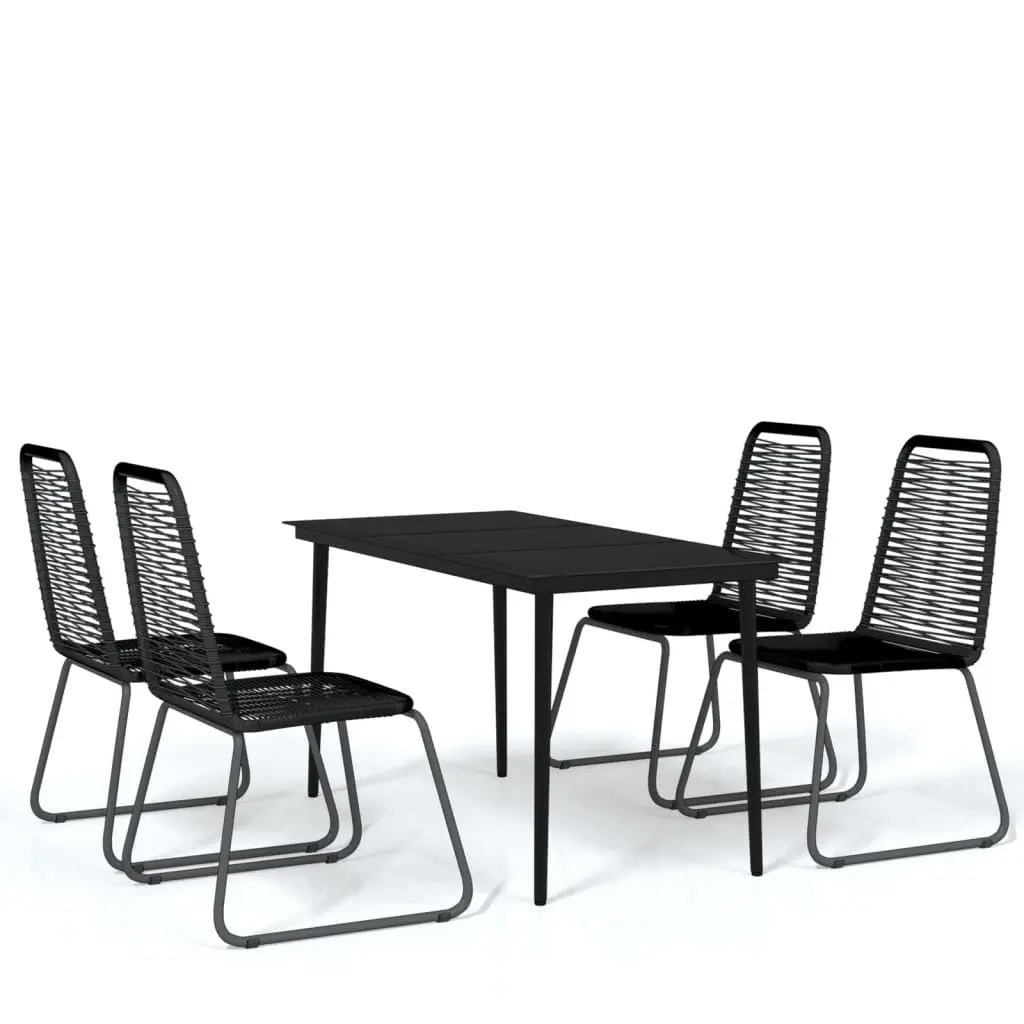 5 Piece Garden Dining Set Black 3099097 - Furniture