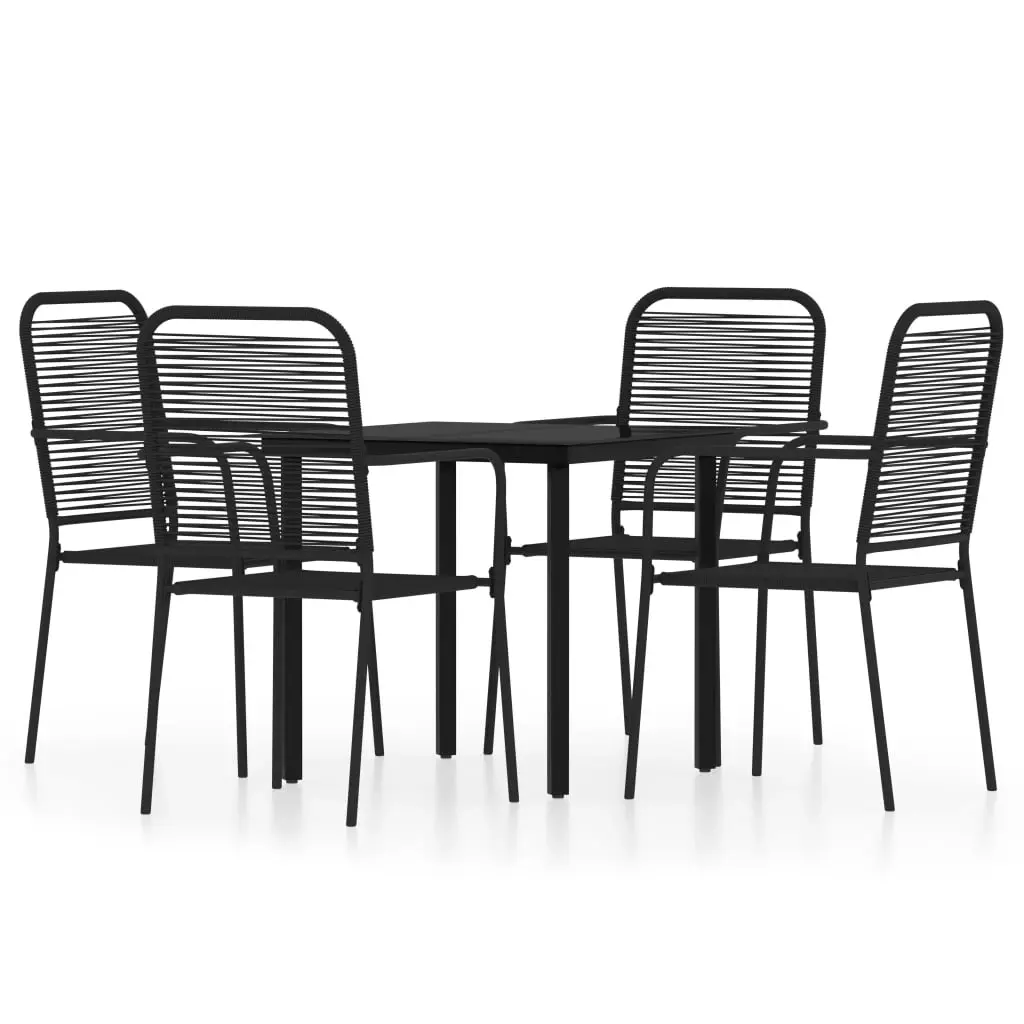 5 Piece Garden Dining Set Black 3099138 - Furniture