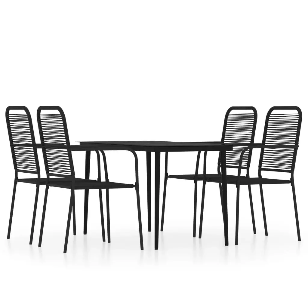 5 Piece Garden Dining Set Black 3099145 - Furniture