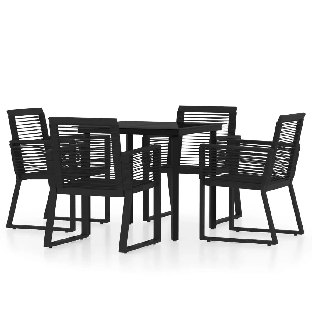 5 Piece Garden Dining Set Black 3099150 - Furniture