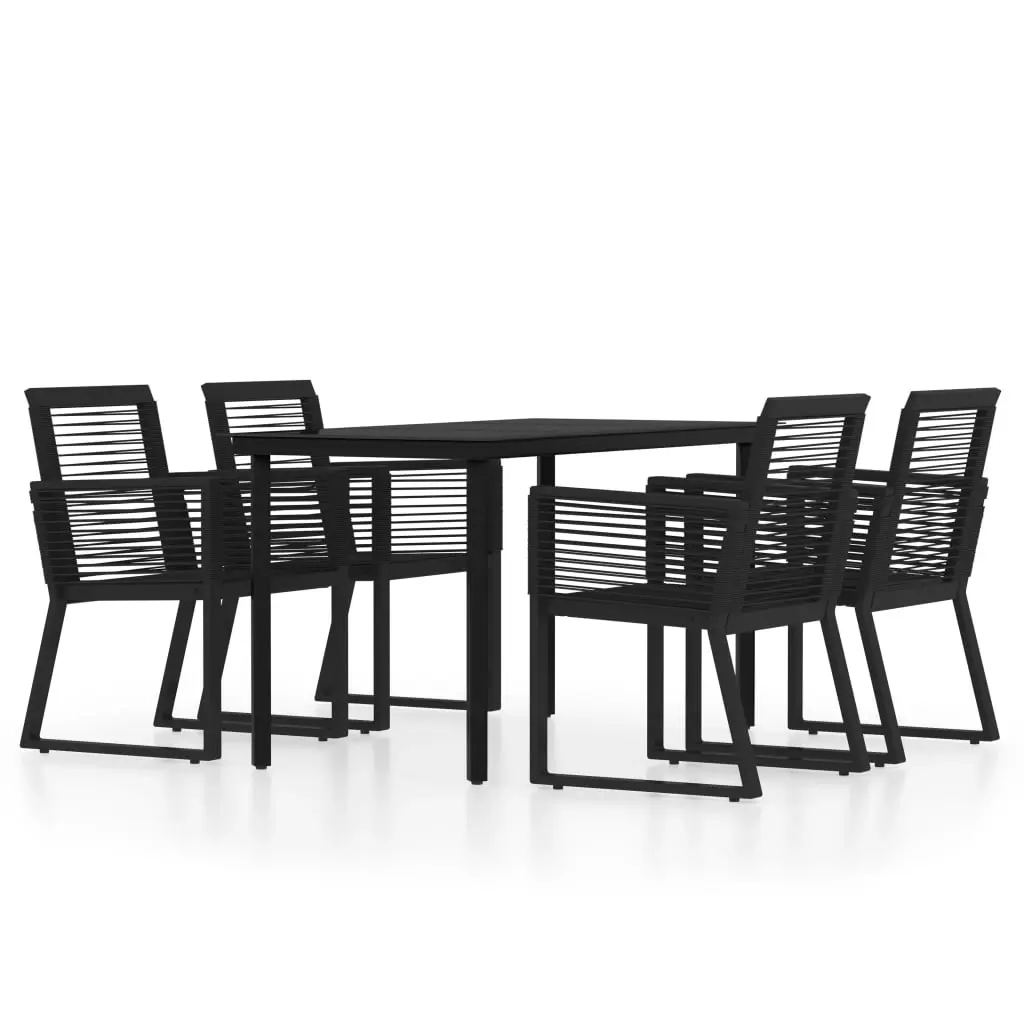 5 Piece Garden Dining Set Black 3099151 - Furniture