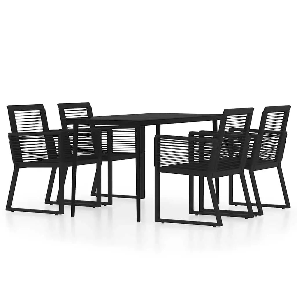 5 Piece Garden Dining Set Black 3099157 - Furniture