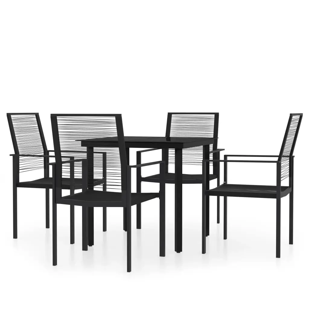 5 Piece Garden Dining Set Black 3099198 - Furniture