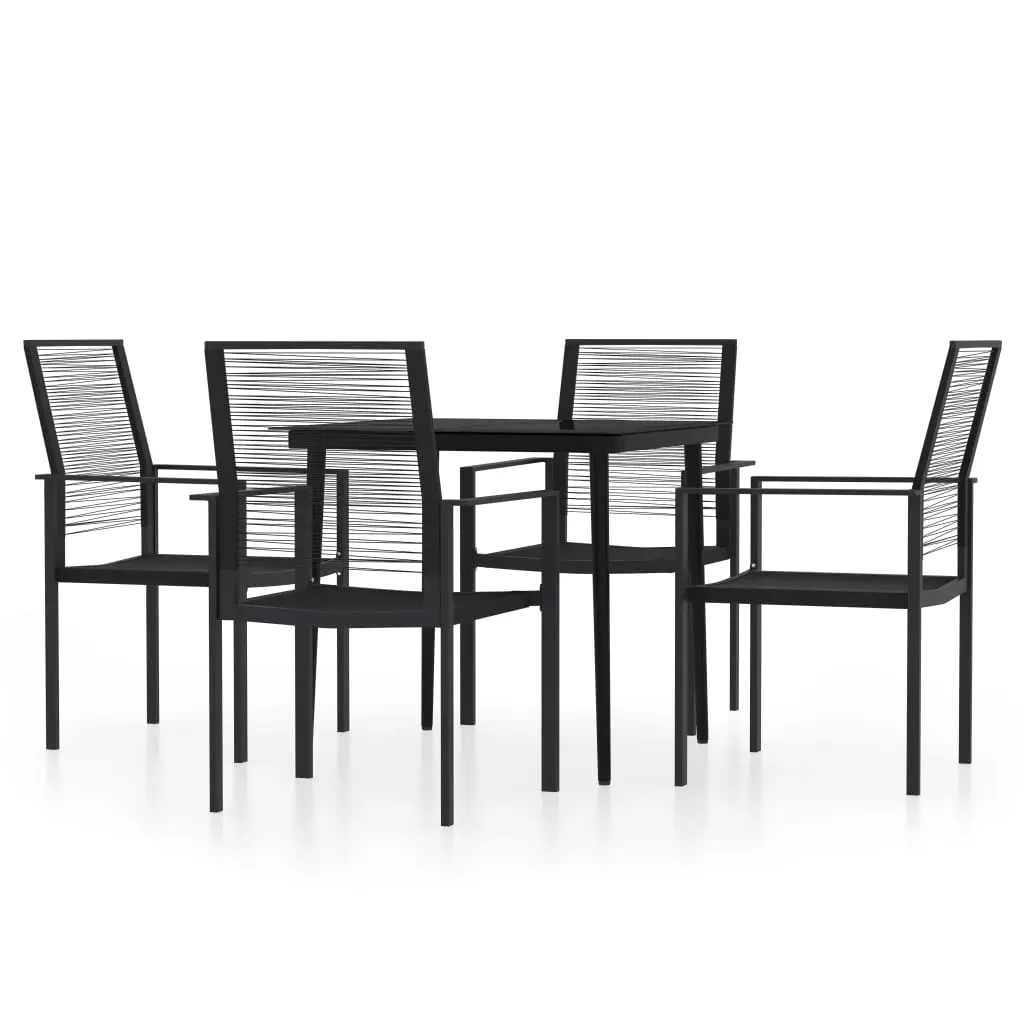 5 Piece Garden Dining Set Black 3099204 - Furniture