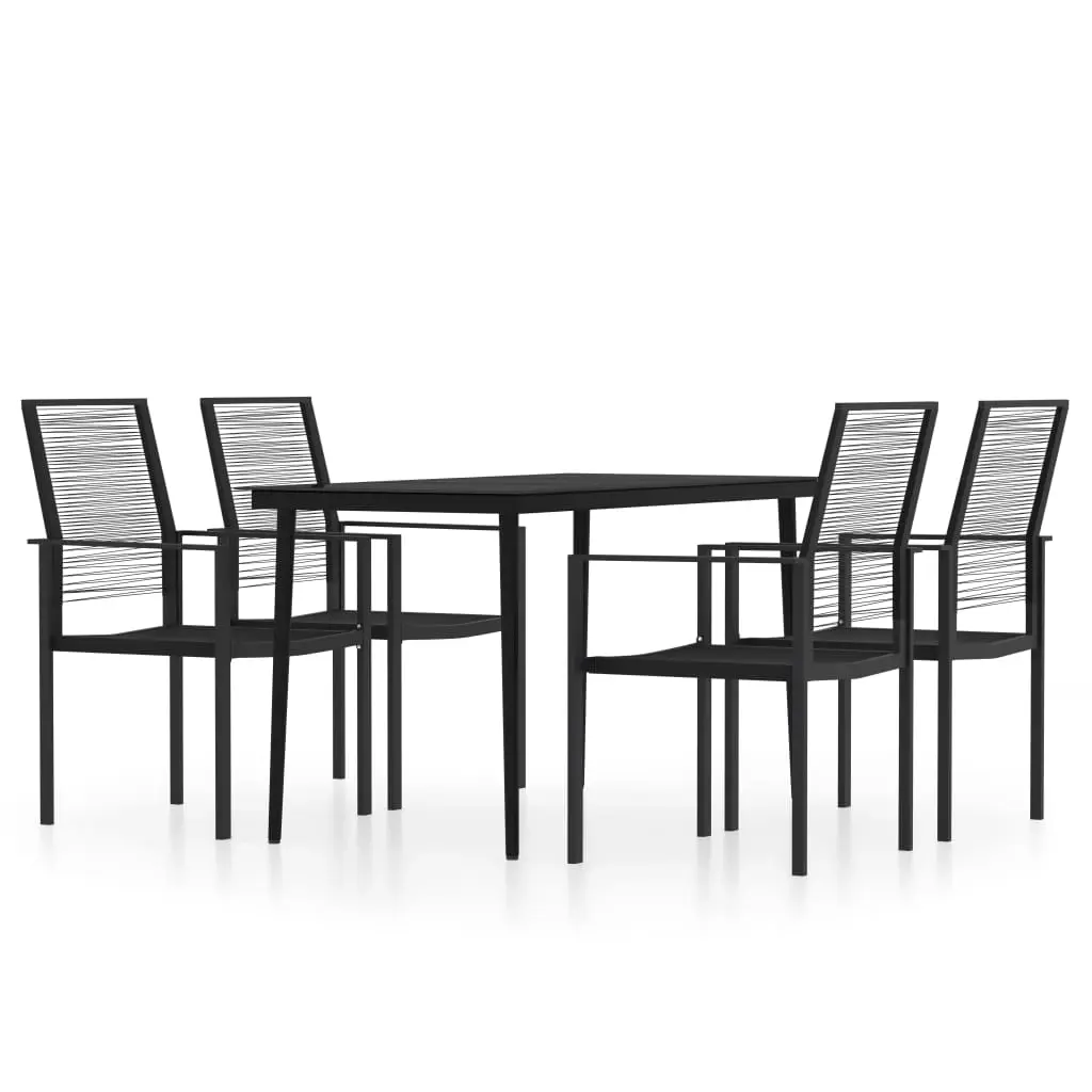5 Piece Garden Dining Set Black 3099205 - Furniture