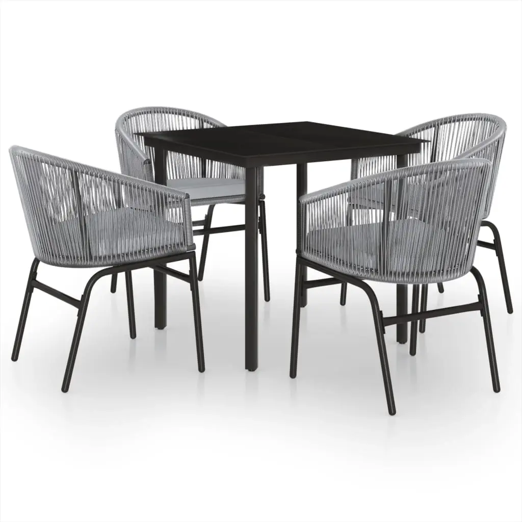 5 Piece Garden Dining Set Grey 3099234 - Furniture