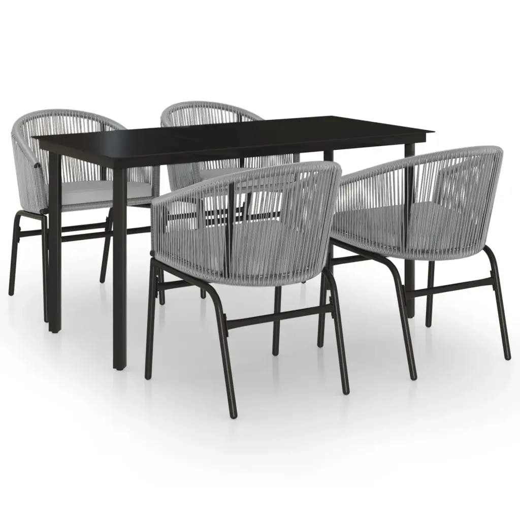 5 Piece Garden Dining Set Grey 3099235 - Furniture