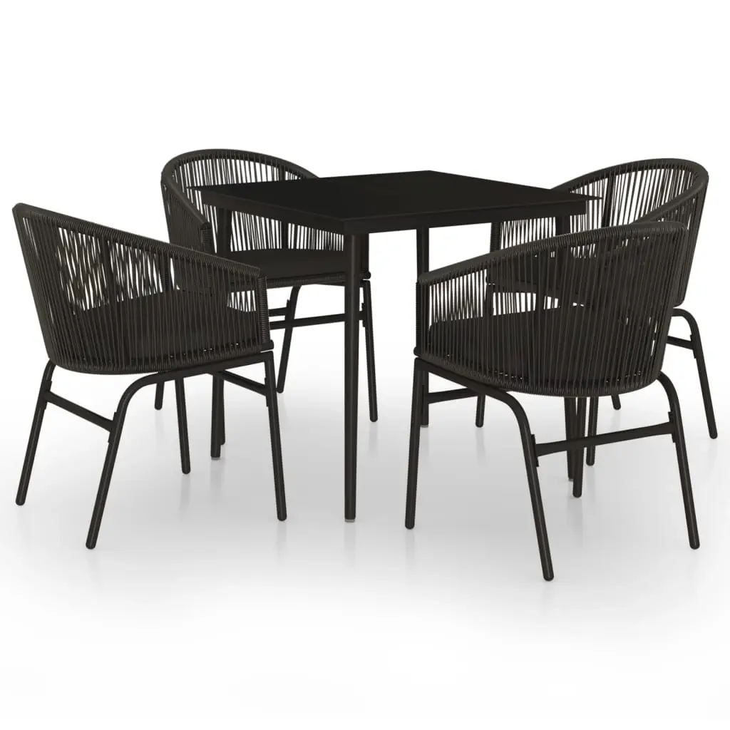5 Piece Garden Dining Set Black 3099240 - Furniture