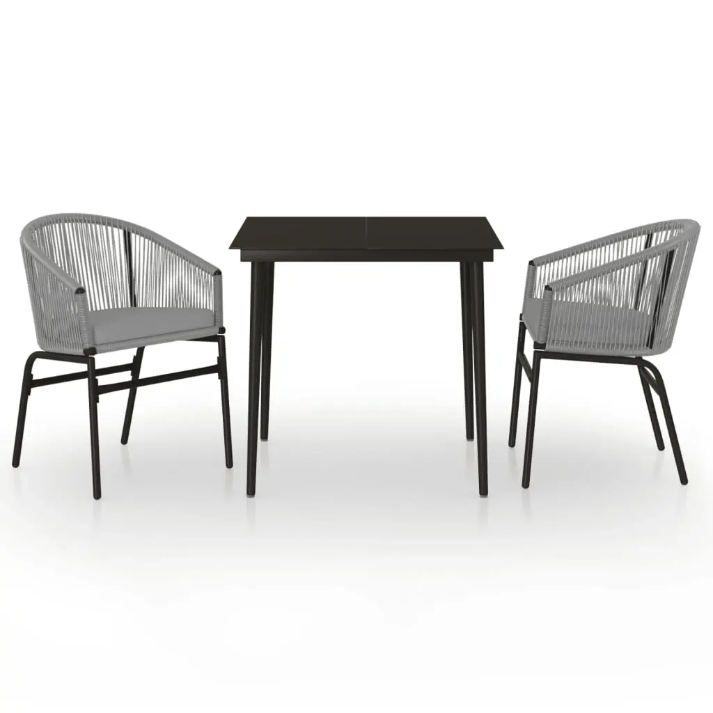 3 Piece Garden Dining Set Anthracite 3099251 - Furniture