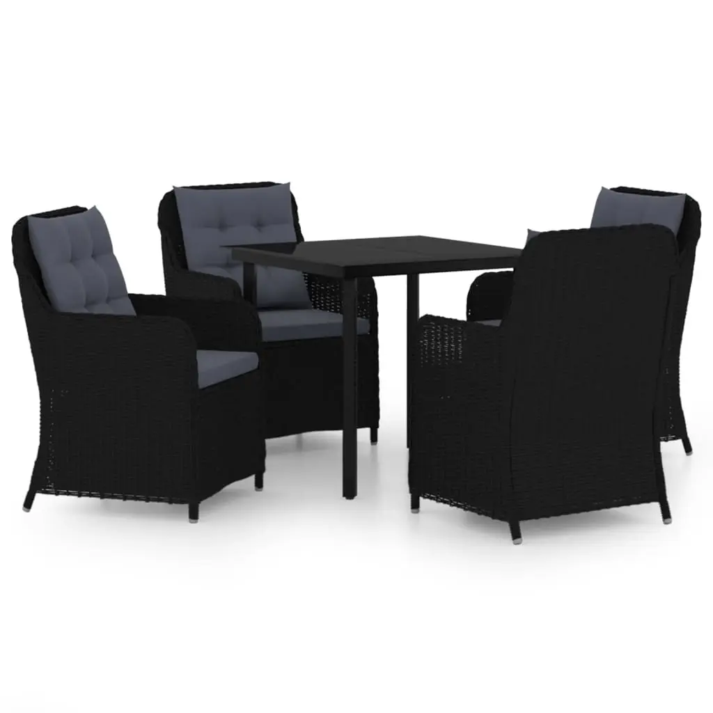 5 Piece Garden Dining Set Black 3099560 - Furniture