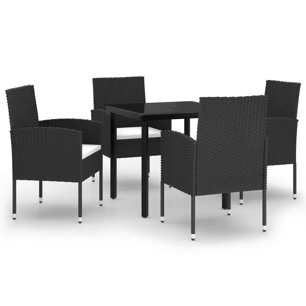 5 Piece Garden Dining Set Black 3099602 - Furniture