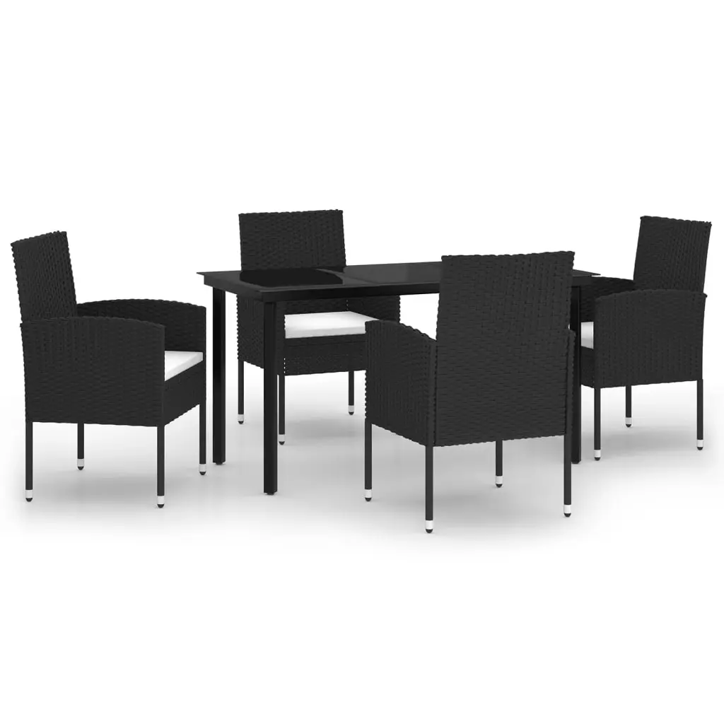 5 Piece Garden Dining Set Black 3099603 - Furniture