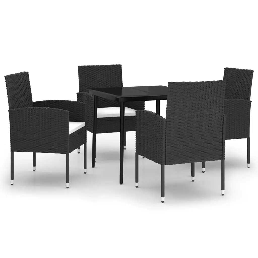 5 Piece Garden Dining Set Black 3099620 - Furniture