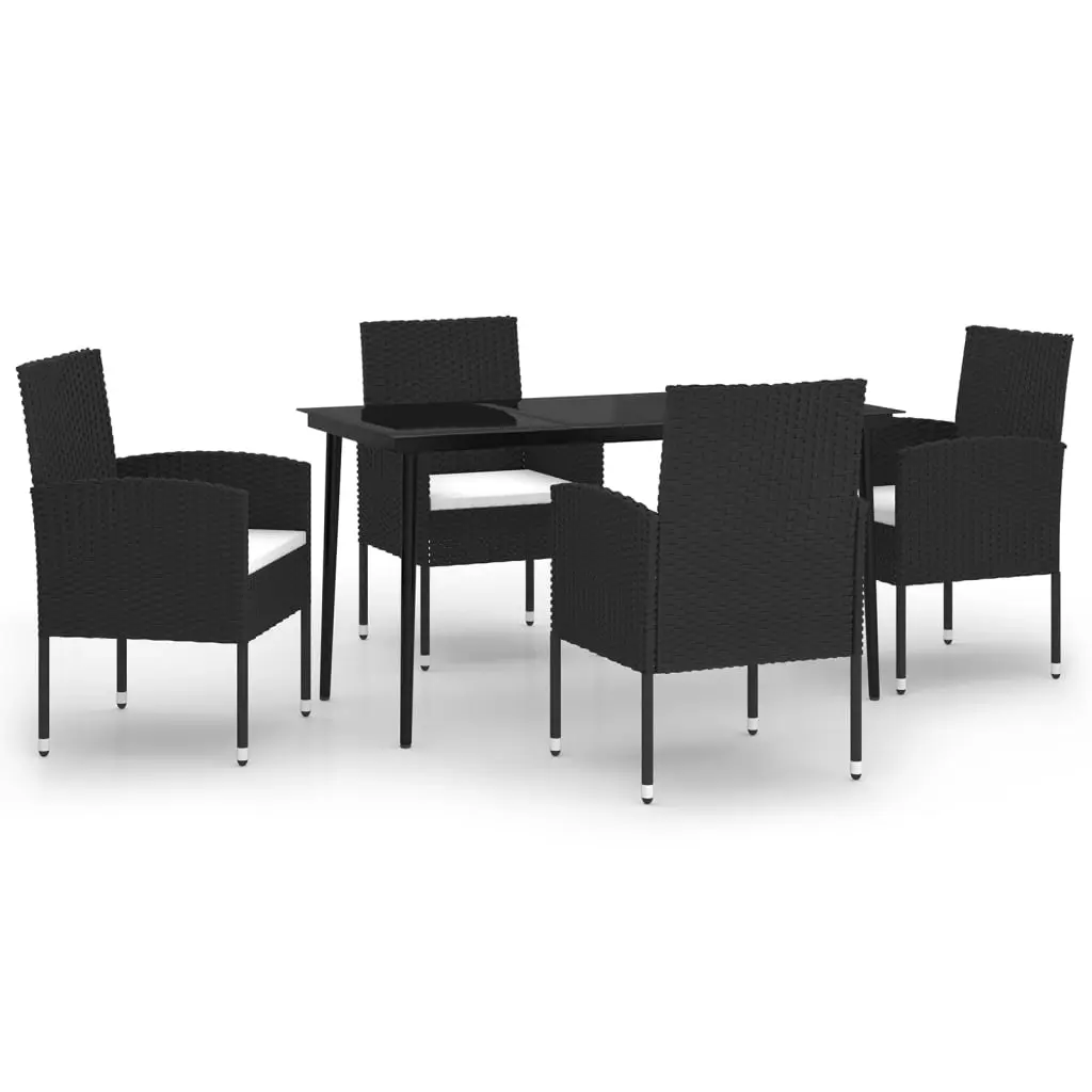 5 Piece Garden Dining Set Black 3099621 - Furniture