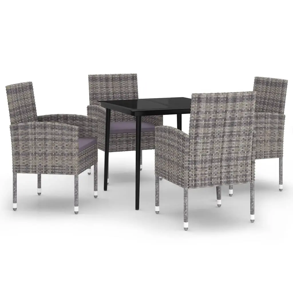 5 Piece Garden Dining Set Anthracite 3099626 - Furniture
