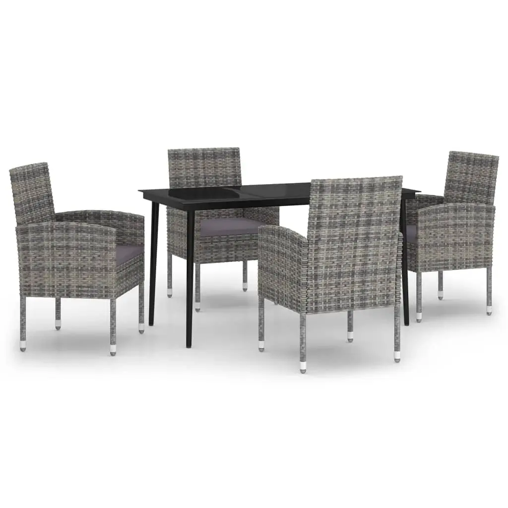 5 Piece Garden Dining Set Anthracite 3099627 - Furniture