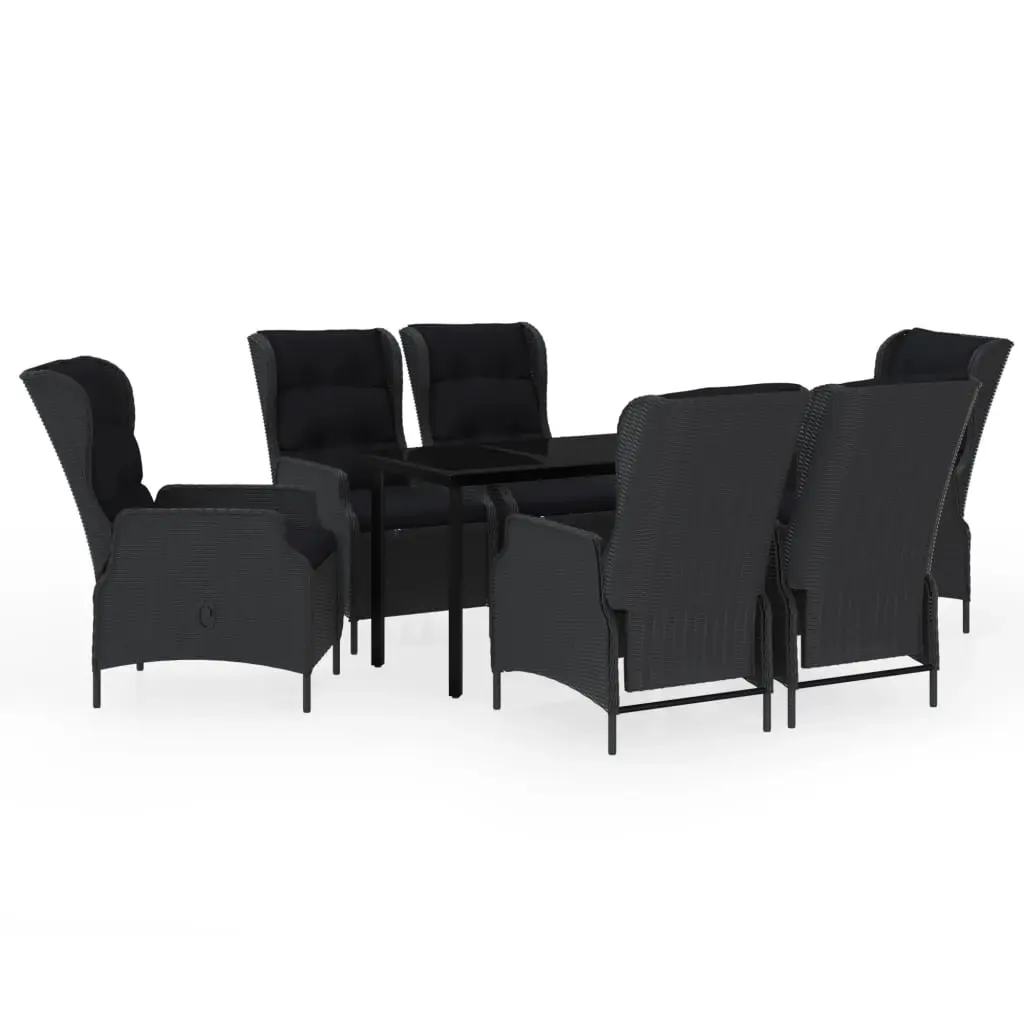 7 Piece Garden Dining Set Dark Grey 3099640 - Furniture