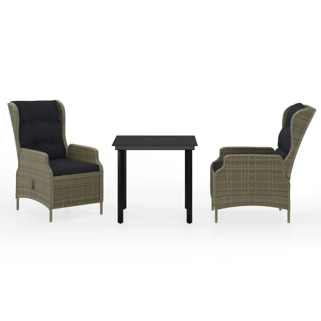 3 Piece Garden Dining Set Brown 3099649 - Furniture