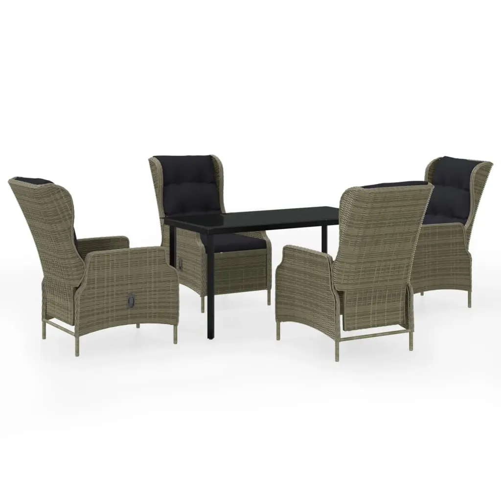 5 Piece Garden Dining Set Brown 3099651 - Furniture
