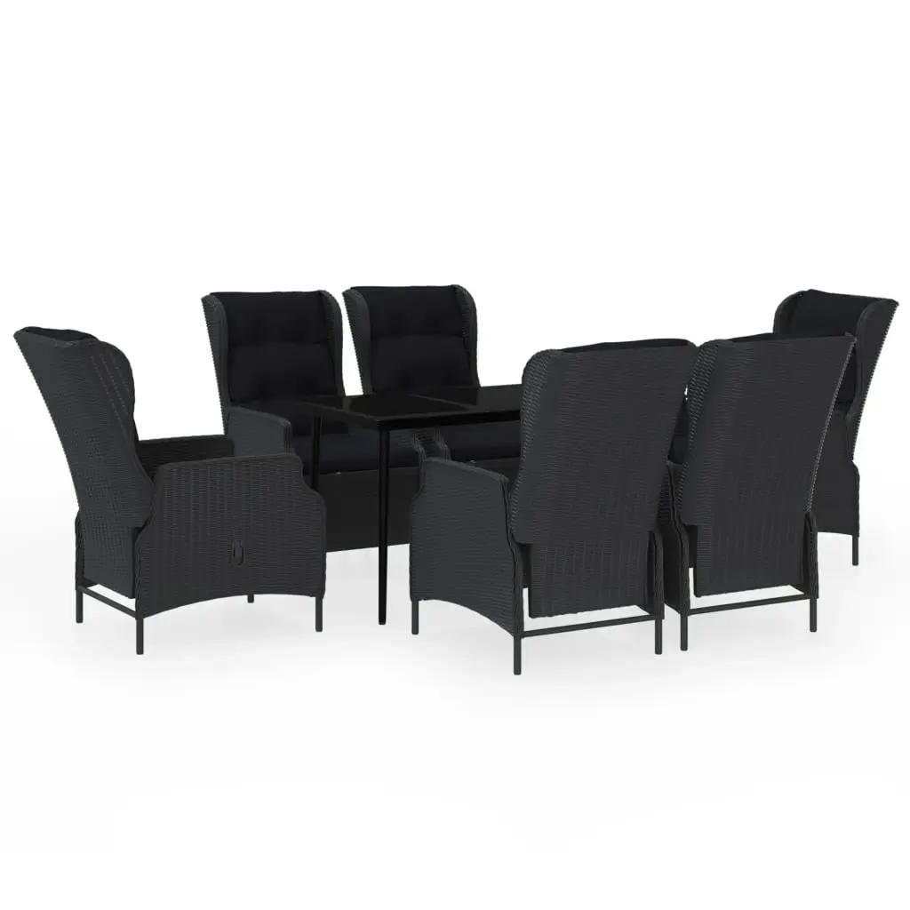 7 Piece Garden Dining Set Dark Grey 3099658 - Furniture