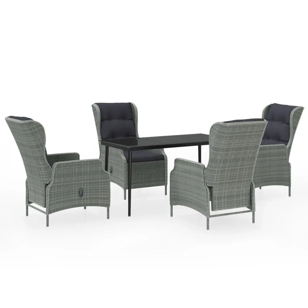 5 Piece Garden Dining Set Light Grey 3099663 - Furniture