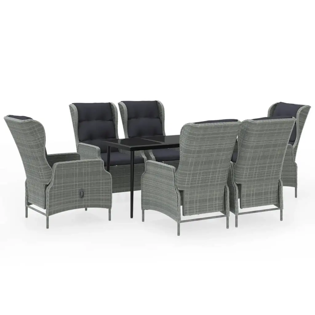 7 Piece Garden Dining Set Light Grey 3099664 - Furniture