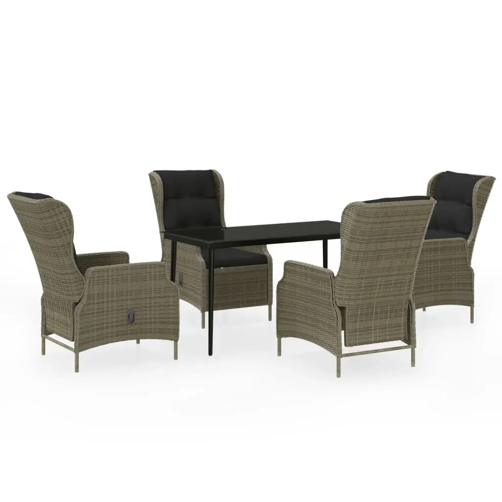 5 Piece Garden Dining Set Brown 3099669 - Furniture