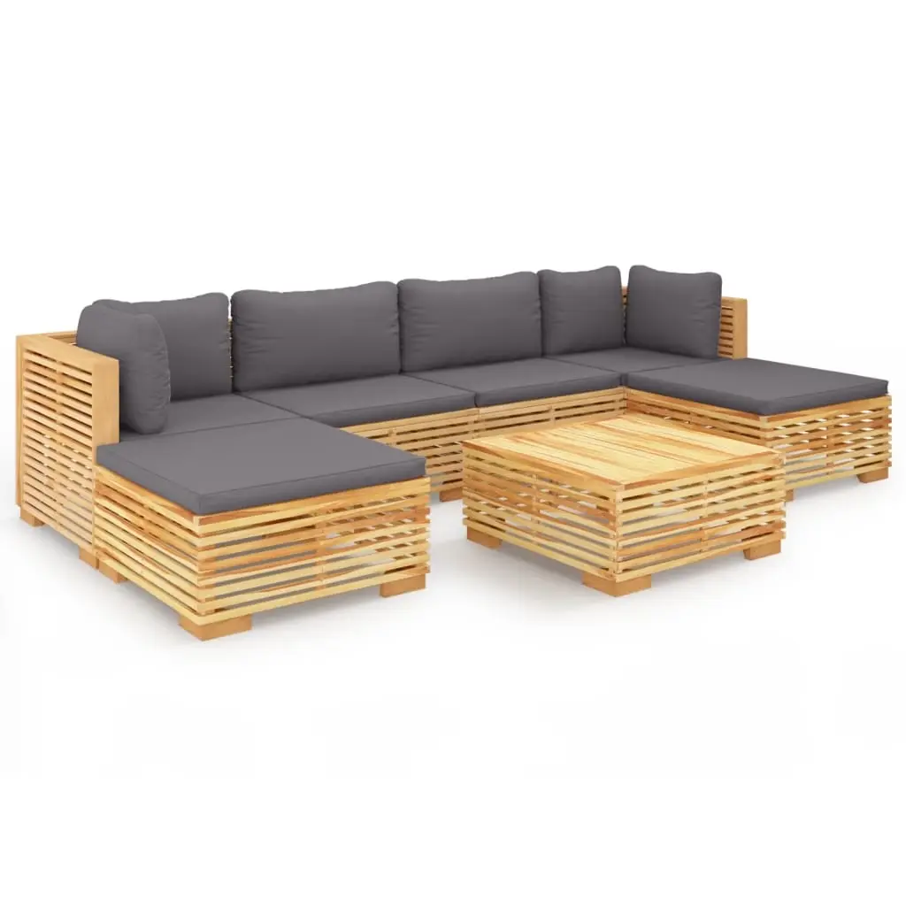 7 Piece Garden Lounge Set with Cushions Solid Teak Wood 3100892 - Furniture