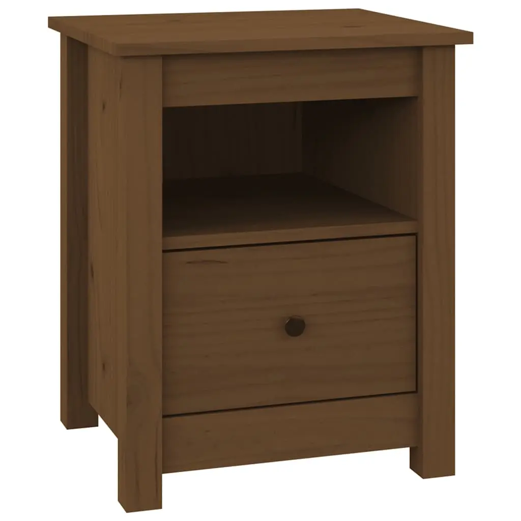 Bedside Cabinet Honey Brown 40x35x49 cm Solid Wood Pine 813715 - Furniture