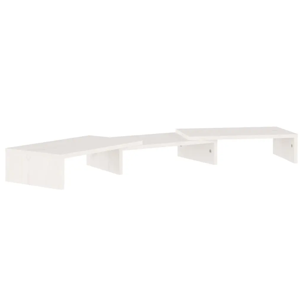 Monitor Stand White 80x24x10.5 cm Solid Wood Pine 813940 - Electronics