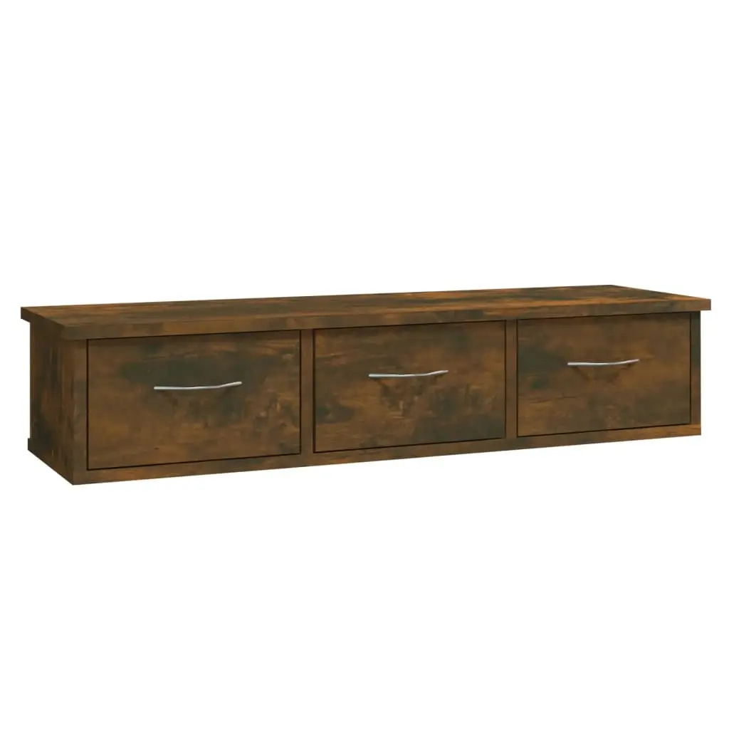Wall Cabinet Smoked Oak 88x26x18.5 cm Engineered Wood 815081 - Furniture