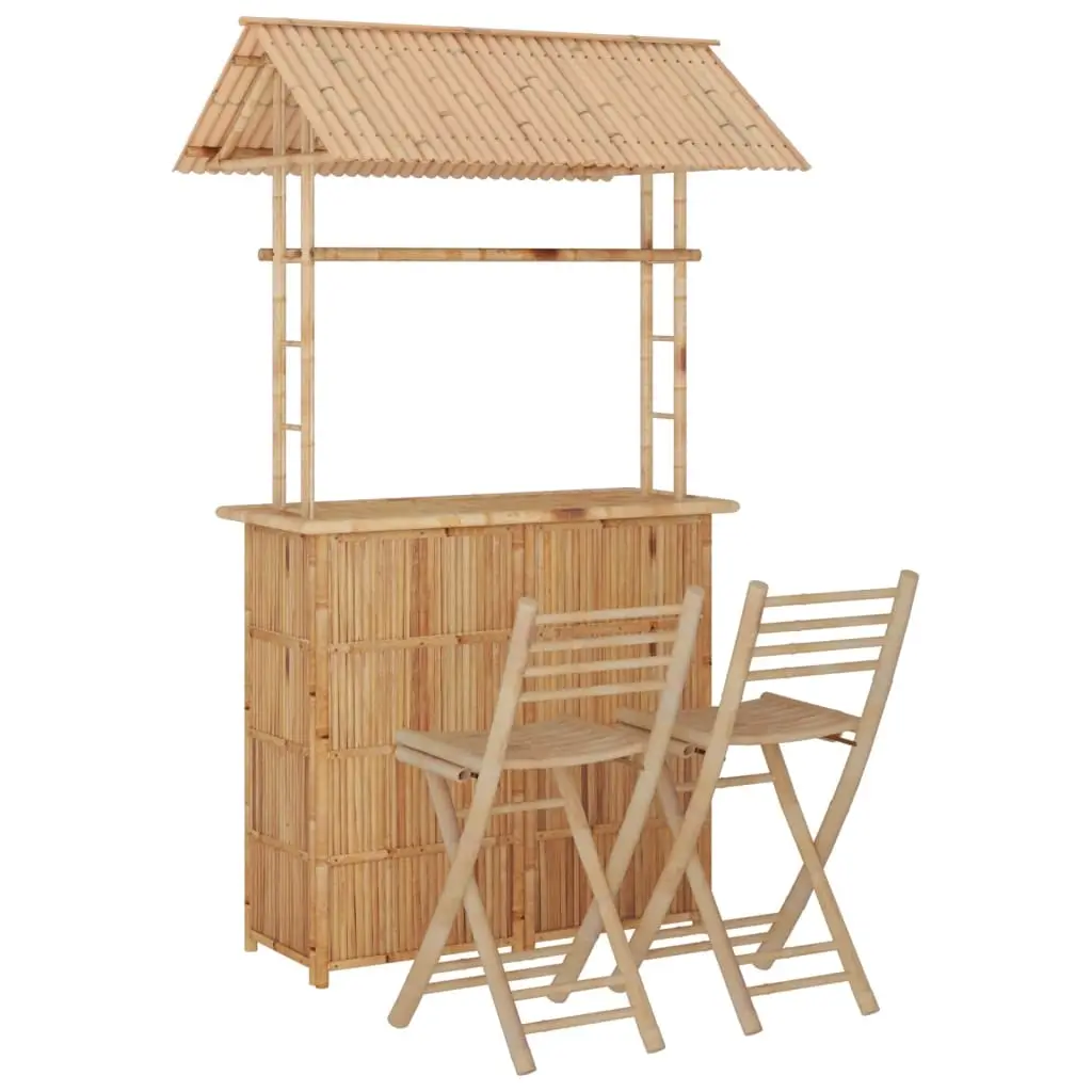 3 Piece Bar Set Bamboo 341741 - Furniture