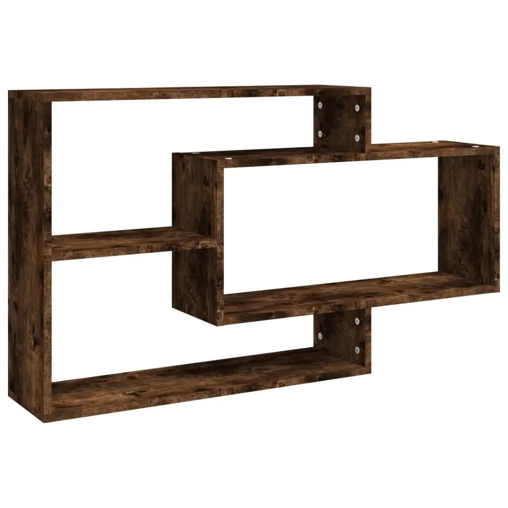 Wall Shelf Smoked Oak 104x20x58.5 cm Engineered Wood 815288 - Furniture