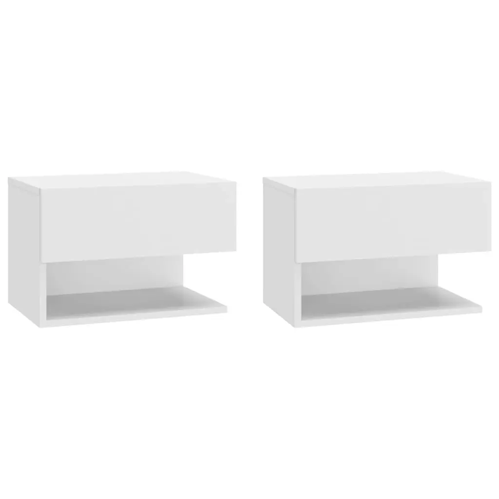 Wall-mounted Bedside Cabinets 2 pcs White 810954