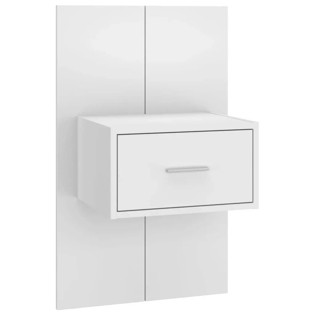Wall-mounted Bedside Cabinet High Gloss White 810983