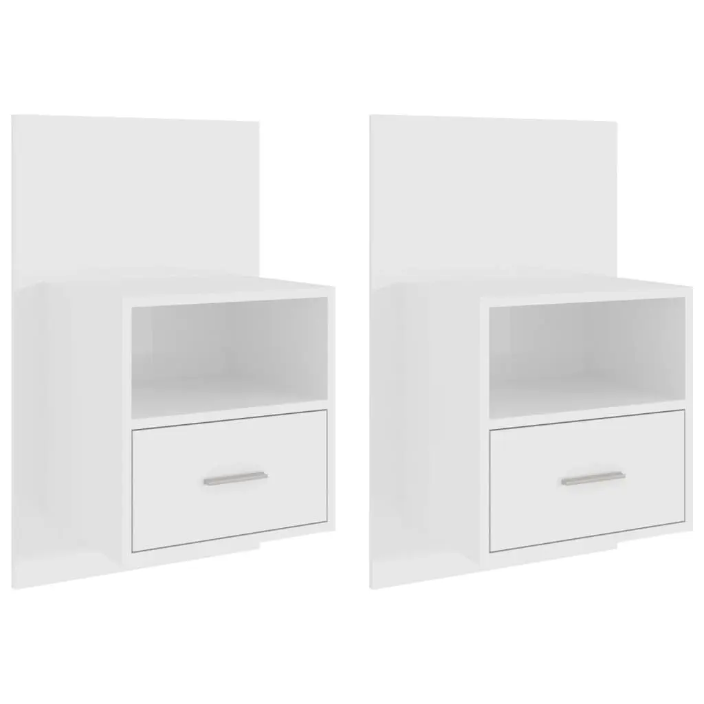 Wall-mounted Bedside Cabinets 2 pcs High Gloss White 811020